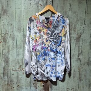 Lane Bryant Colorful Graphic Long Sleeve Top